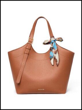 Large Tote Bag Vegan Leather Slouchy Work Handbag with Scarf